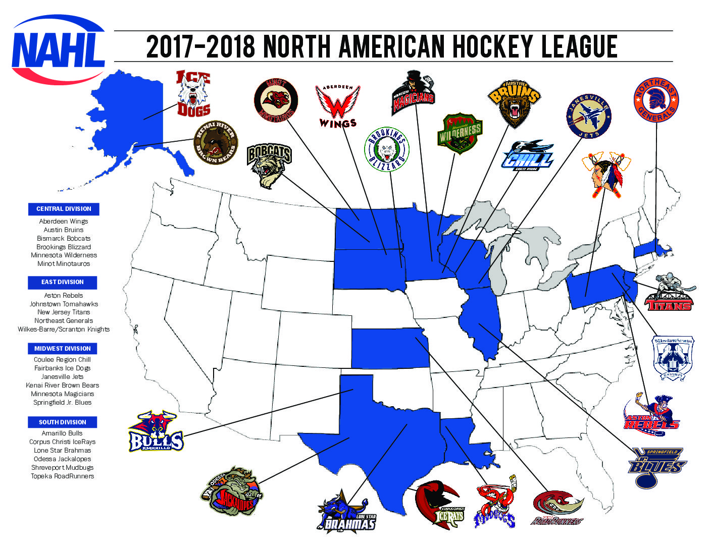 NAHL Map